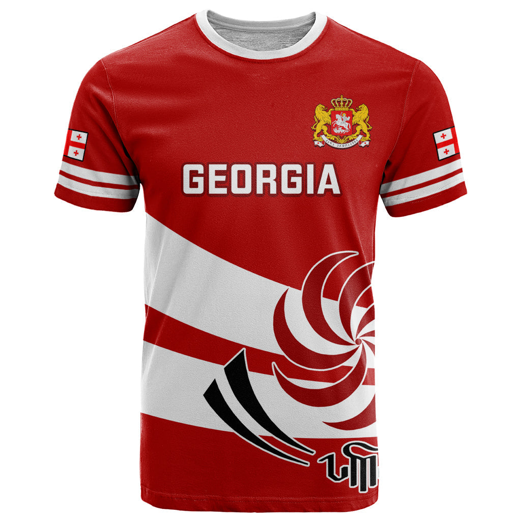 Custom Georgia Rugby T-Shirt Go Lelos Curves Style Graphic Tee