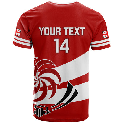 Custom Georgia Rugby T-Shirt Go Lelos Curves Style Graphic Tee