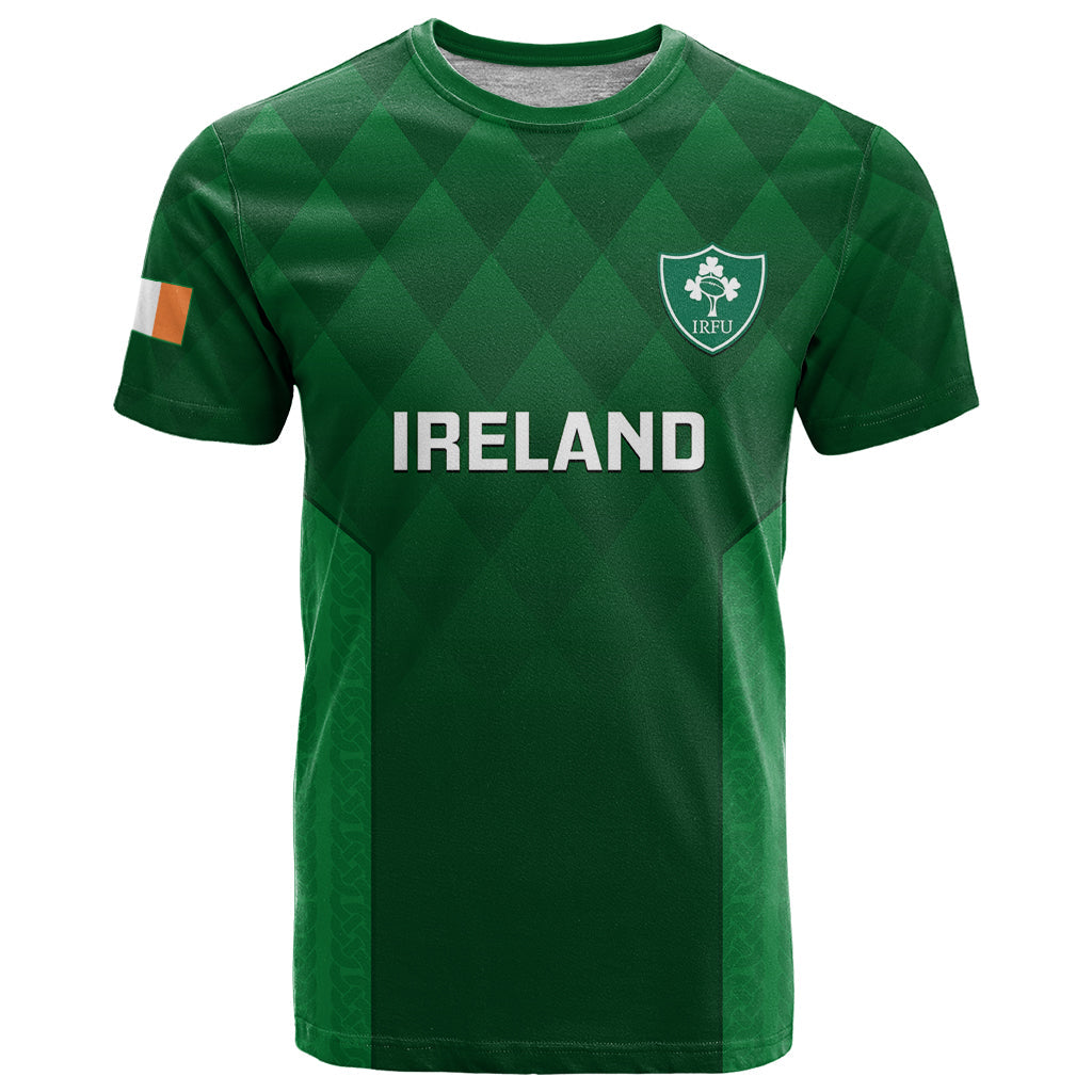 Custom Ireland Rugby T-Shirt Go Shamrock World Cup Irish Celtic Pattern Graphic Tee
