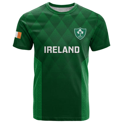 Custom Ireland Rugby T-Shirt Go Shamrock World Cup Irish Celtic Pattern Graphic Tee