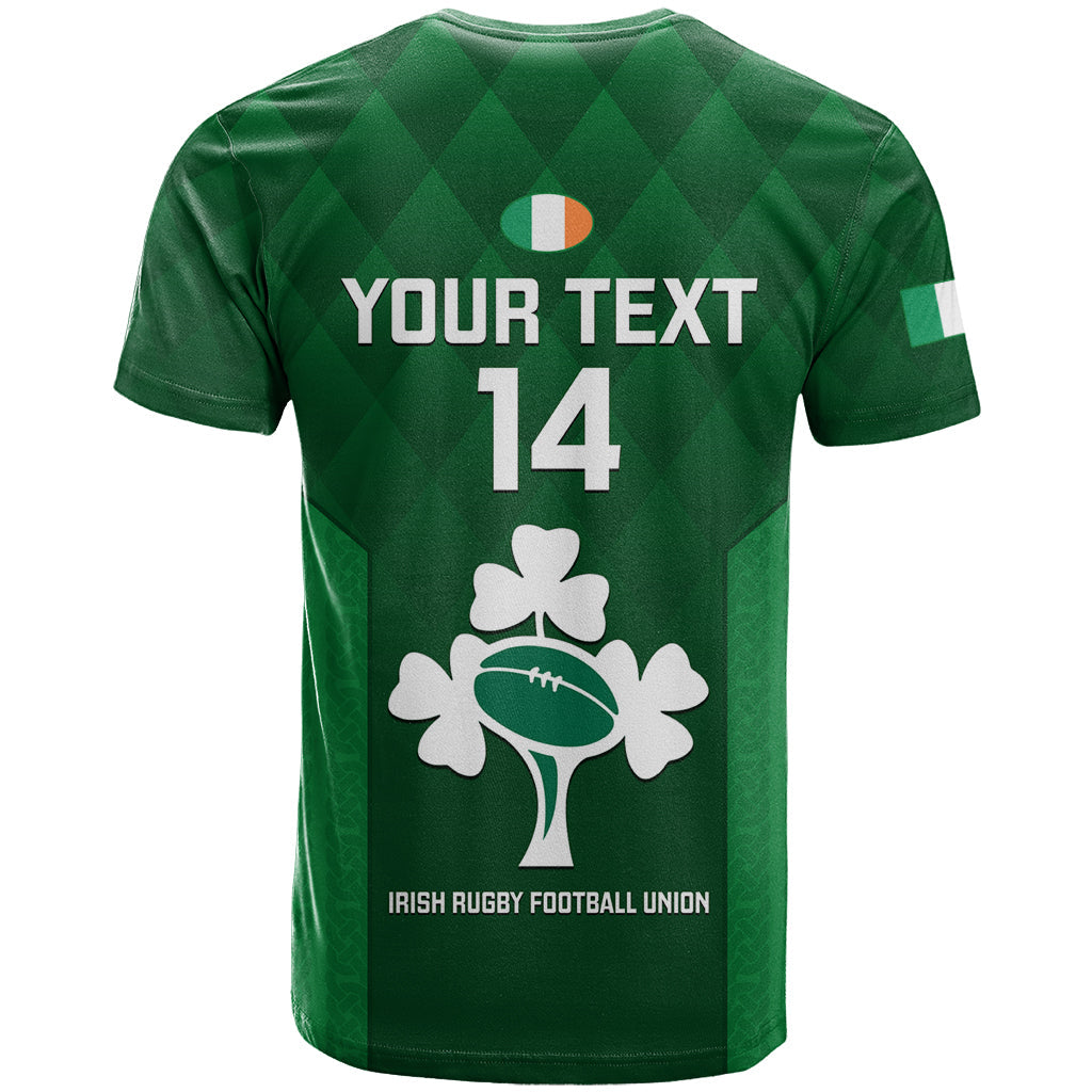 Custom Ireland Rugby T-Shirt Go Shamrock World Cup Irish Celtic Pattern Graphic Tee