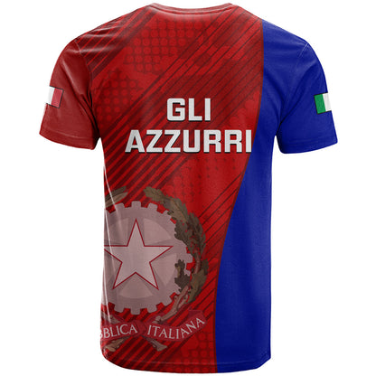 Italy Rugby T-Shirt The Blues Grunge Style Graphic Tee