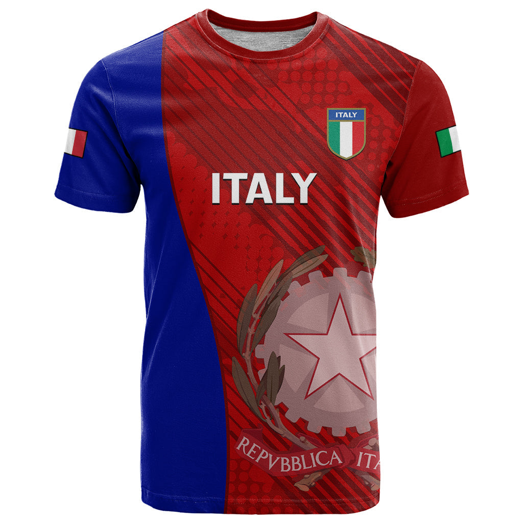 Custom Italy Rugby T-Shirt The Blues Grunge Style Graphic Tee