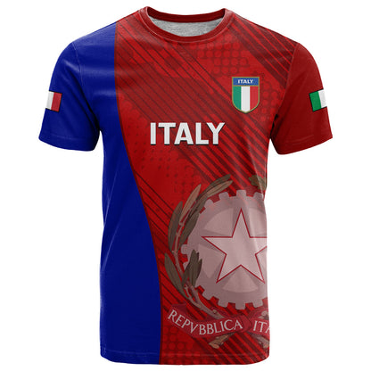 Custom Italy Rugby T-Shirt The Blues Grunge Style Graphic Tee