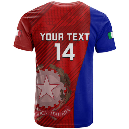 Custom Italy Rugby T-Shirt The Blues Grunge Style Graphic Tee