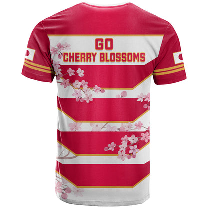 Japan Rugby T-Shirt Go Cherry Blossoms World Cup Graphic Tee