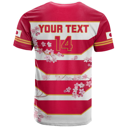 Custom Japan Rugby T-Shirt Go Cherry Blossoms World Cup Graphic Tee