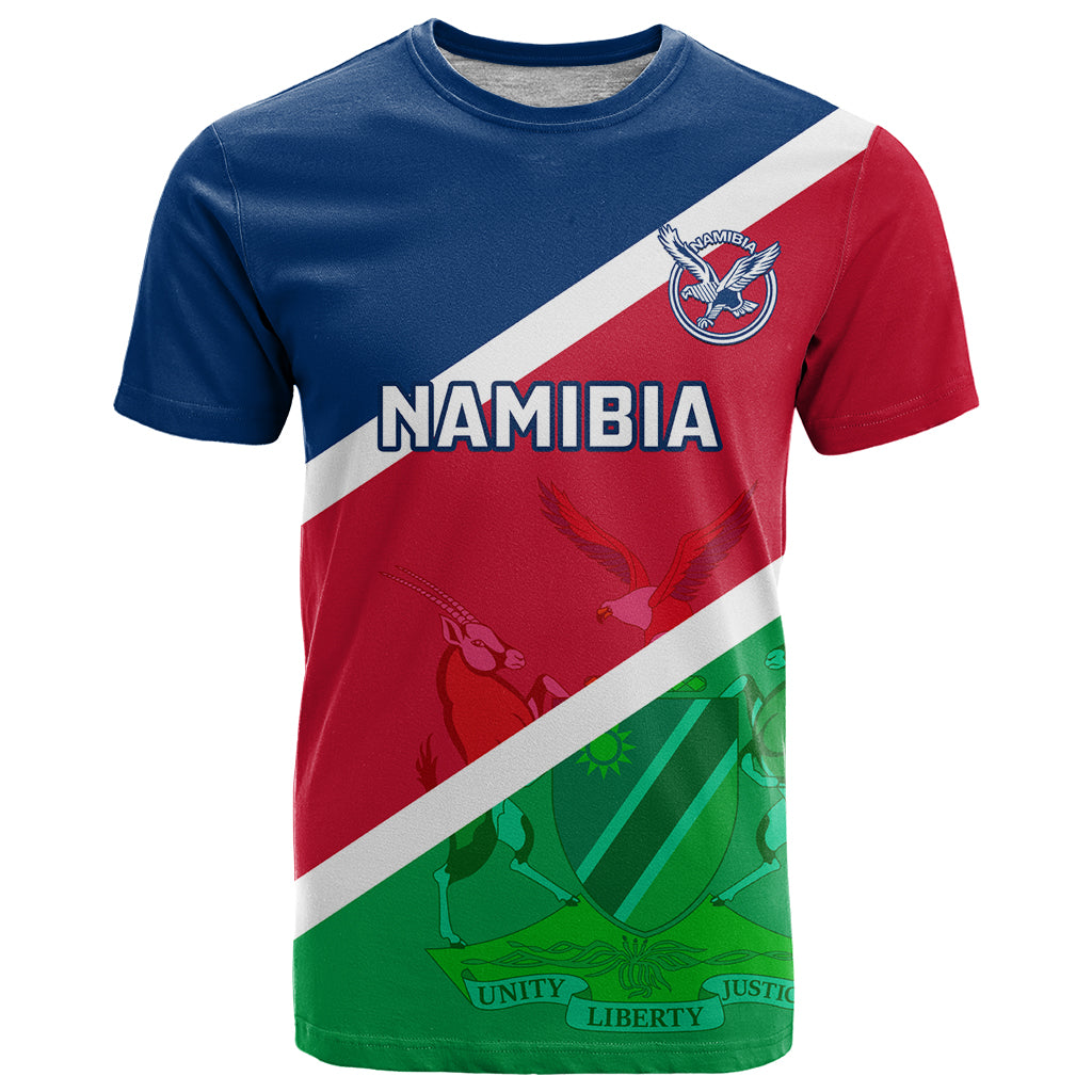 Custom Namibia Rugby T-Shirt Welwitschias Flag Style Graphic Tee