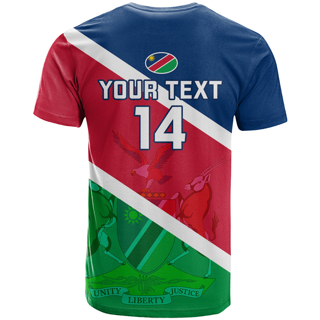Custom Namibia Rugby T-Shirt Welwitschias Flag Style Graphic Tee