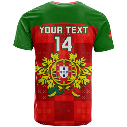 Custom Portugal Rugby T-Shirt Go Wolves Mix Coat Of Arms Graphic Tee