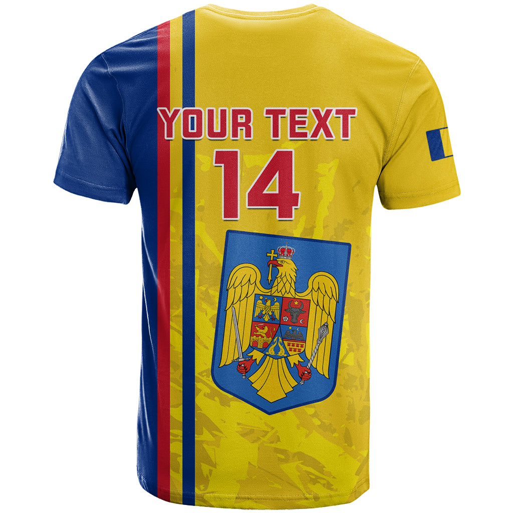 Custom Romania Rugby T-Shirt Go The Oaks Grunge Style Graphic Tee