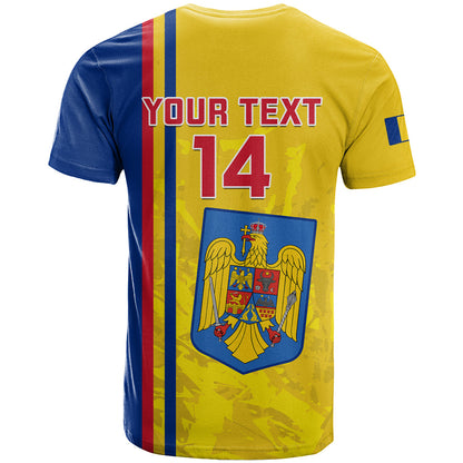 Custom Romania Rugby T-Shirt Go The Oaks Grunge Style Graphic Tee