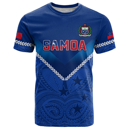 Samoa Rugby T-Shirt Go Manu Samoa With Polynesian Tattoo Graphic Tee