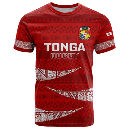 Tonga Rugby T-Shirt Ikale Tahi Tongan Ngatu Pattern Graphic Tee