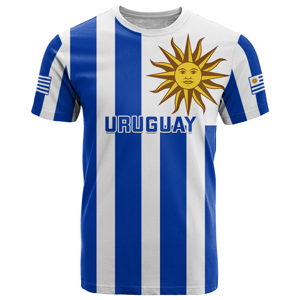 Custom Uruguay Rugby T-Shirt Go Los Teros Flag Style Graphic Tee