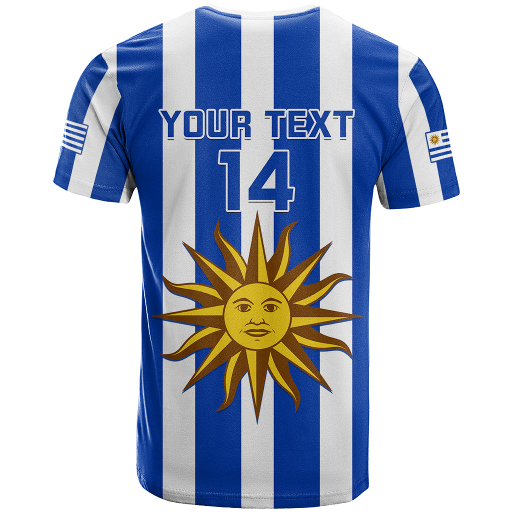 Custom Uruguay Rugby T-Shirt Go Los Teros Flag Style Graphic Tee