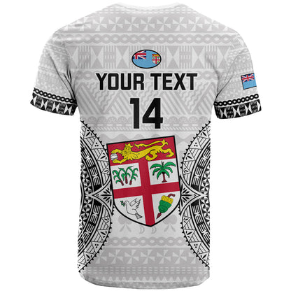 Personalised Fiji Rugby T-Shirt Go Fijian Tapa Pattern World Cup Graphic Tee