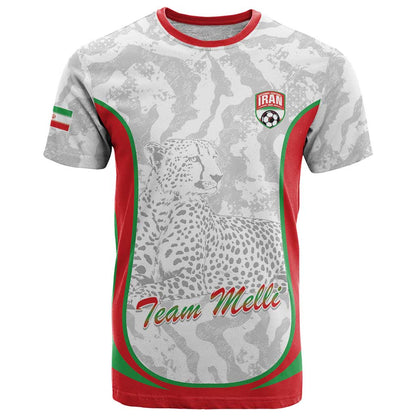 Iran Football Custom T-Shirt Come On Team Melli Cheetah Graphic Tee