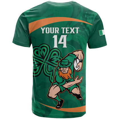 Custom Ireland Rugby Sevens T-Shirt Go Champions Irish Shamrock Graphic Tee