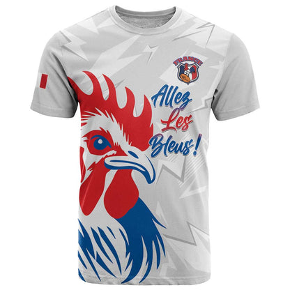 Custom France Rugby 2025 T-Shirt Allez Les Bleus! Graphic Tee