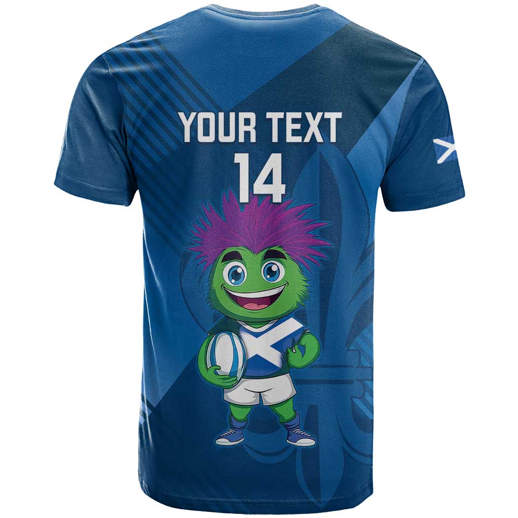 Custom Scotland Rugby 2025 T-Shirt Funny Thistle Mascot Go Scottish! Graphic Tee