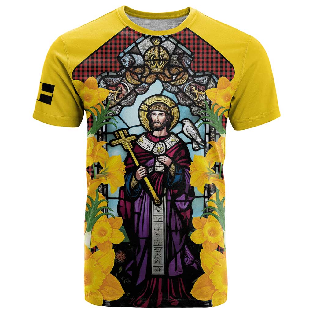 Welsh Dewi Sant T-Shirt Saint David With Daffodil Graphic Tee