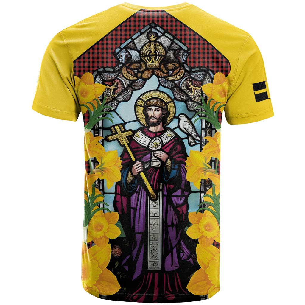 Welsh Dewi Sant T-Shirt Saint David With Daffodil Graphic Tee