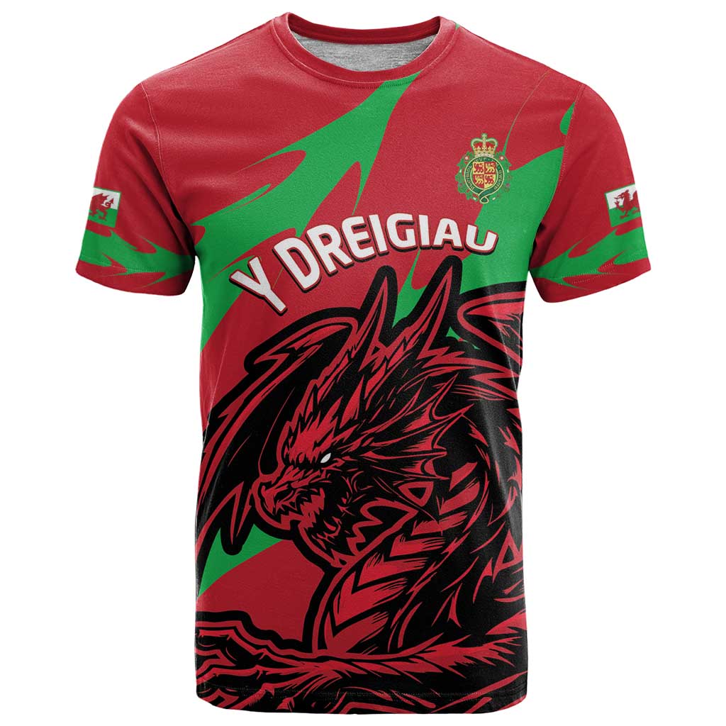 Custom Wales Football T-Shirt 2025 Welsh Y Dreigiau Graphic Tee
