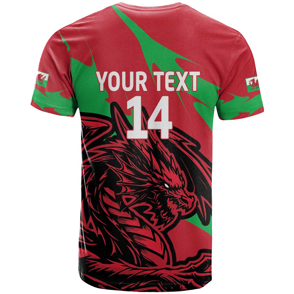Custom Wales Football T-Shirt 2025 Welsh Y Dreigiau Graphic Tee