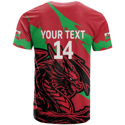 Custom Wales Football T-Shirt 2025 Welsh Y Dreigiau Graphic Tee