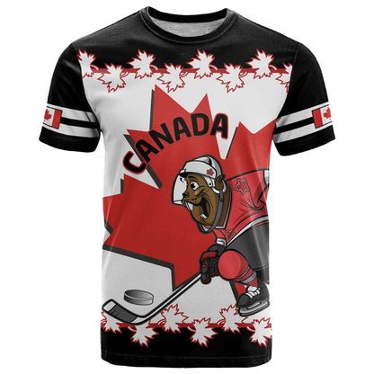 Custom Canada Ice Hockey T-Shirt 2025 Go Champions Funny Beaver Mascot Graphic Tee