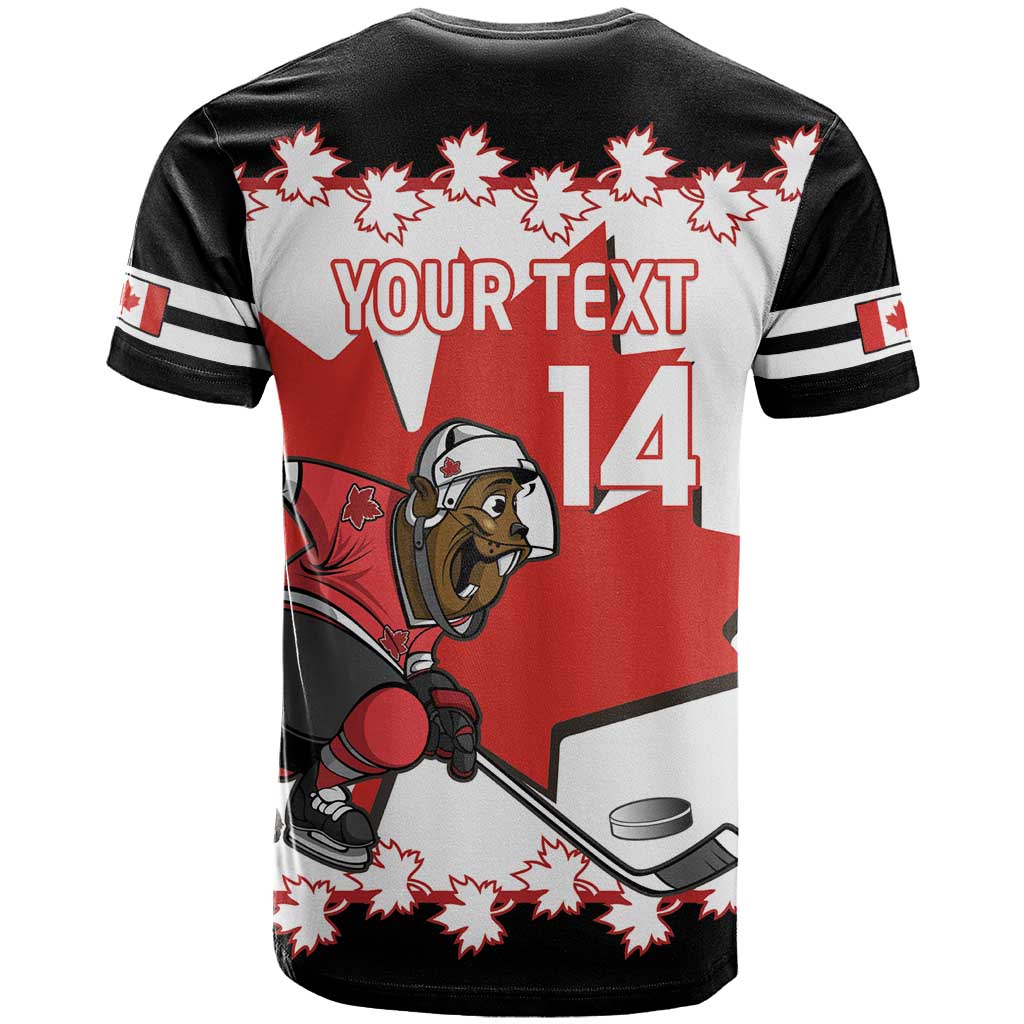 Custom Canada Ice Hockey T-Shirt 2025 Go Champions Funny Beaver Mascot Graphic Tee
