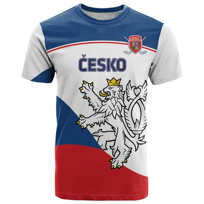 Custom Czech Republic Hockey T-Shirt 2024 Go Czechia Graphic Tee