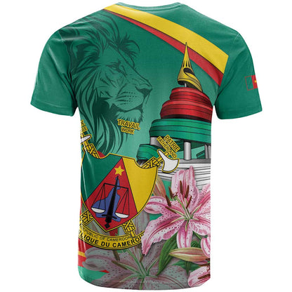 Cameroon National Day T-Shirt Cameroun Reunification Monument Lily Flowers Graphic Tee