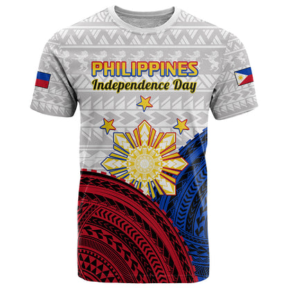 Custom Philippine T-Shirt Independence Day Proud To Be Filipino Polynesian Pattern Graphic Tee