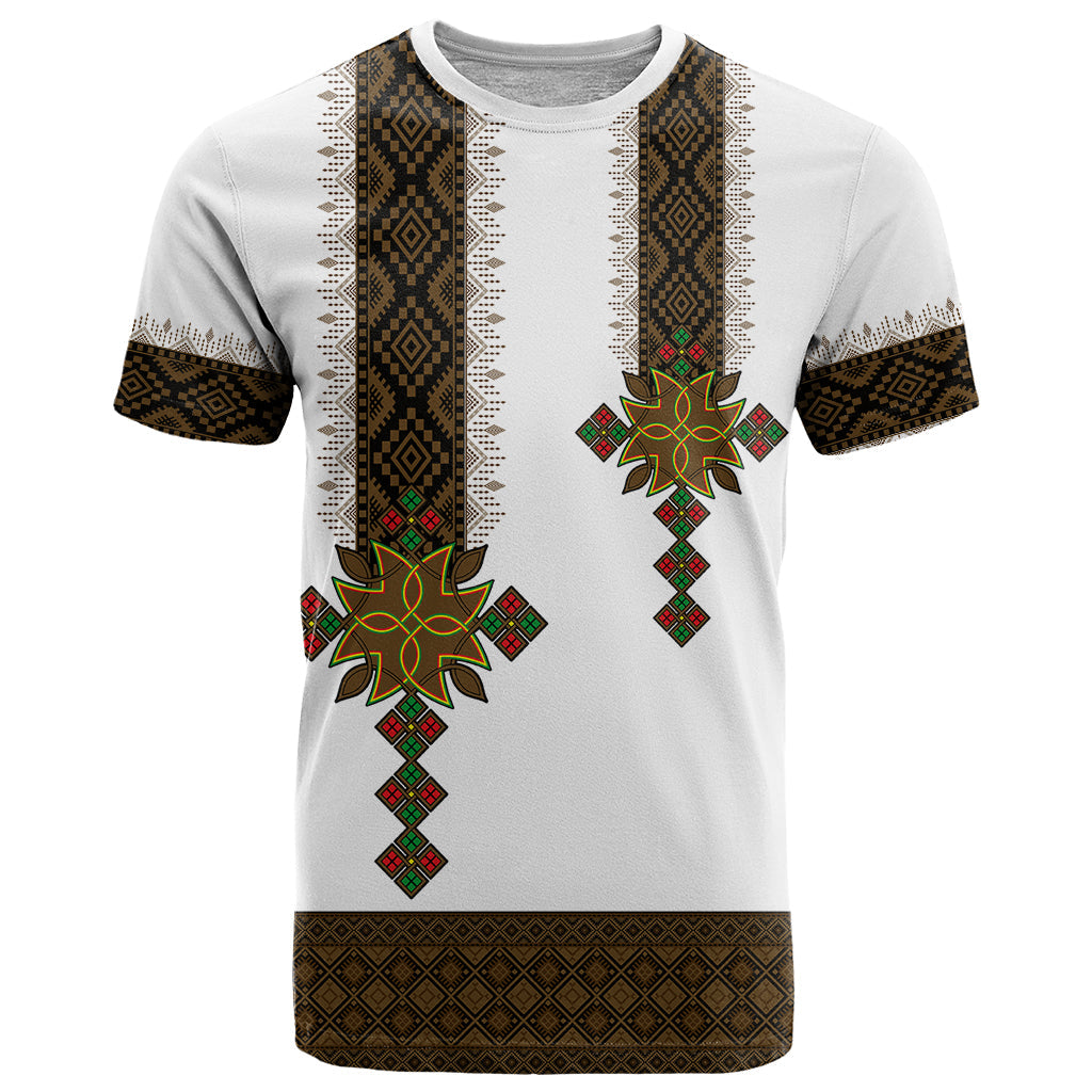 Ethiopia T-Shirt Ethiopian Tilet With African Pattern Ver.01 Graphic Tee