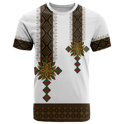 Ethiopia T-Shirt Ethiopian Tilet With African Pattern Ver.01 Graphic Tee