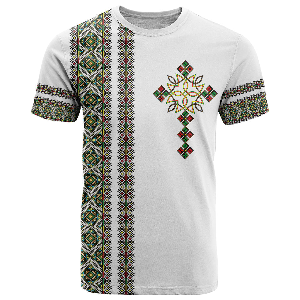 Ethiopia T-Shirt Ethiopian Tilet With African Pattern Ver.02 Graphic Tee