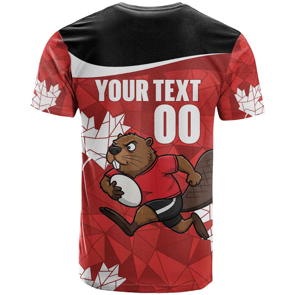 Canada Rugby Custom T-Shirt Beaver Mascot Go Canadian Graphic Tee