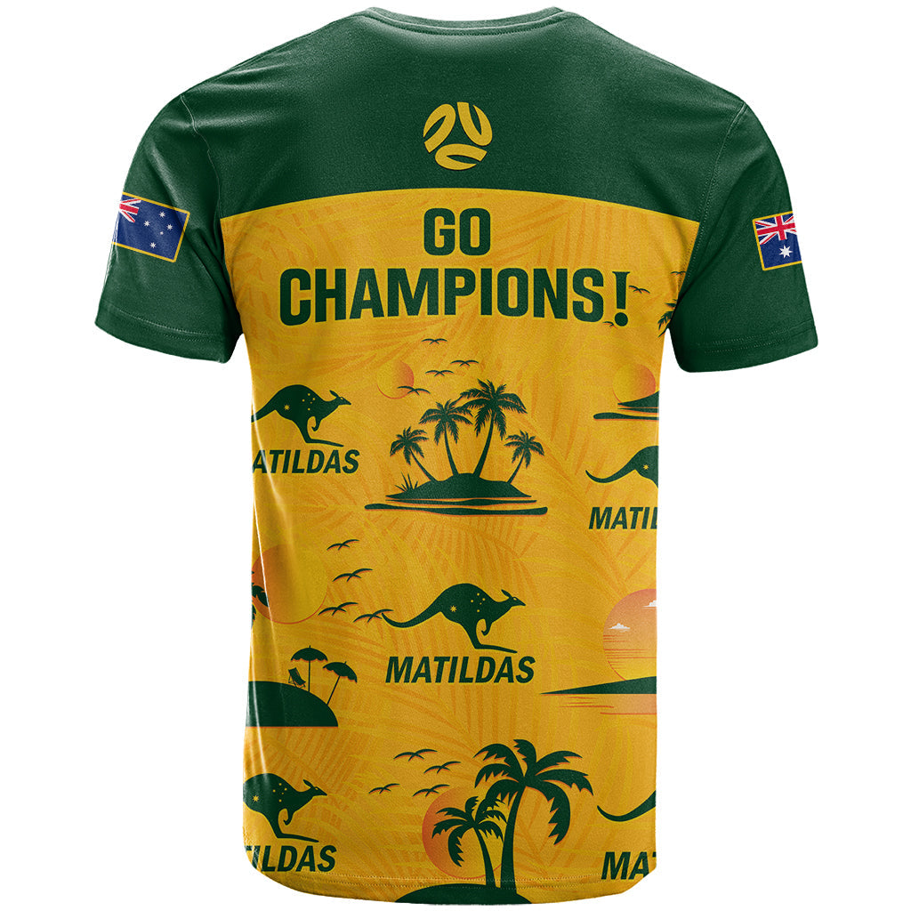 Australia Soccer T-Shirt Matildas World Cup Tropical Style Graphic Tee