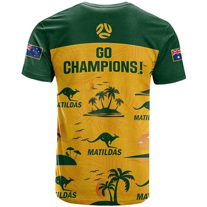 Australia Soccer T-Shirt Matildas World Cup Tropical Style Graphic Tee