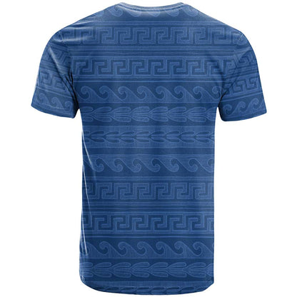 Vergina Sun Macedonia T-Shirt Greek Pattern Blue Graphic Tee