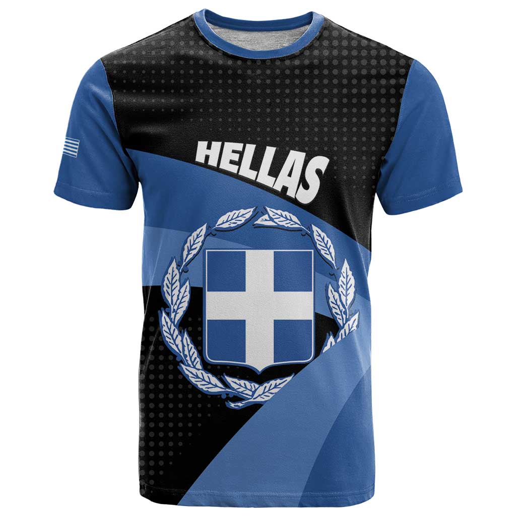 Personalised Greece Hellas T-Shirt Coat Of Arms Graphic Tee