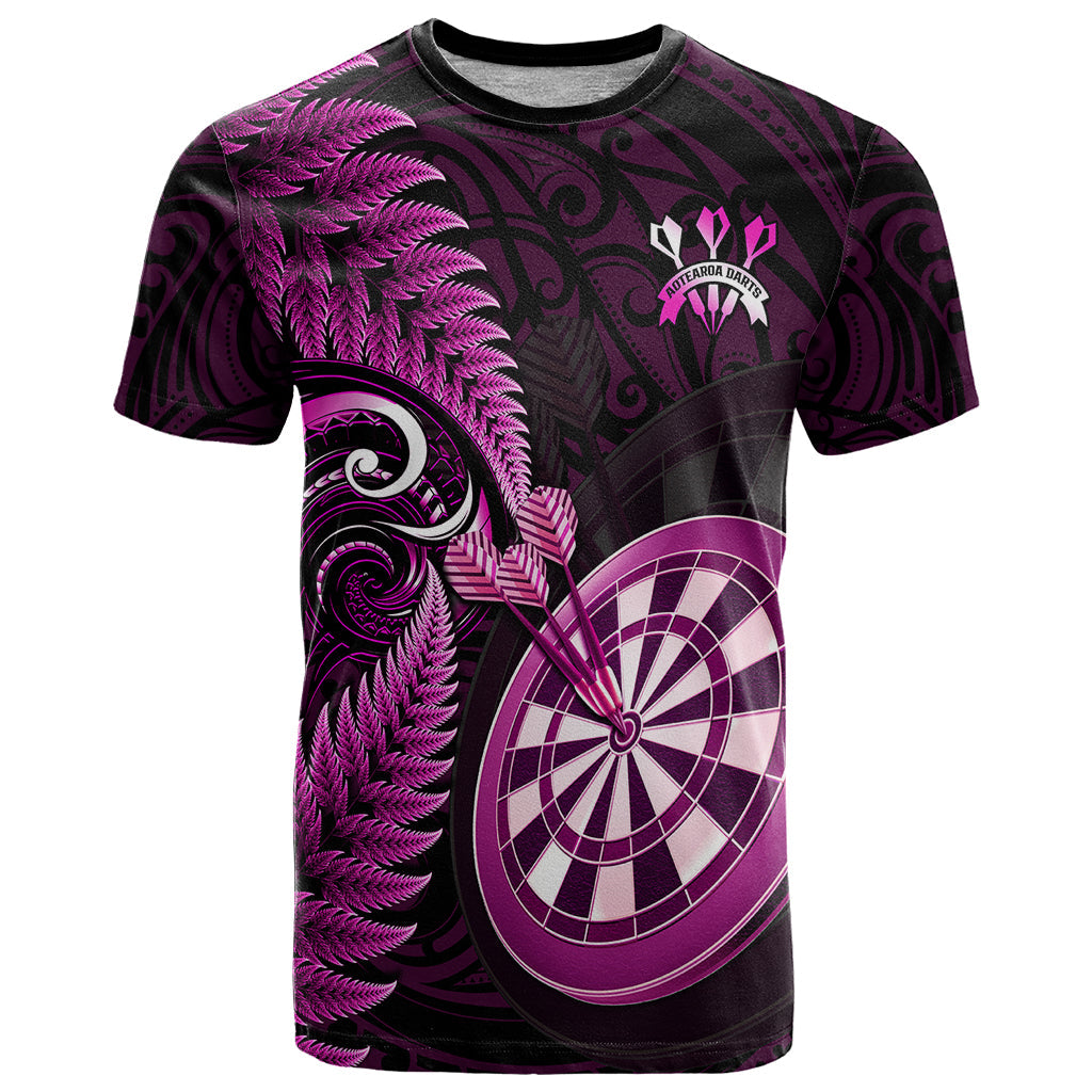 New Zealand Darts T-Shirt Happiness Is A Tight Threesome Maori Pink Graphic Tee