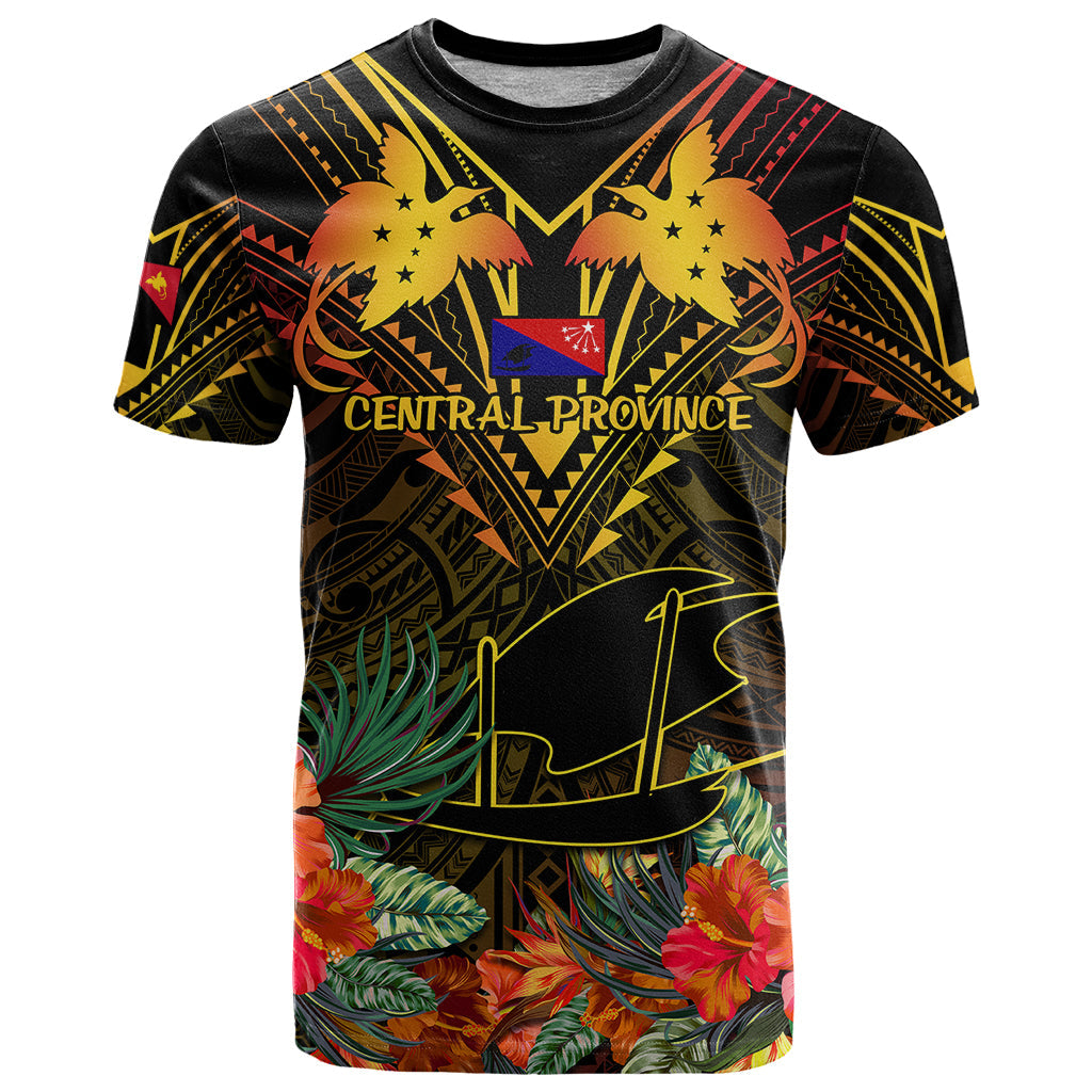 Papua New Guinea Central Province T-Shirt Papua Niugini Coat Of Arms With Flag Style Graphic Tee