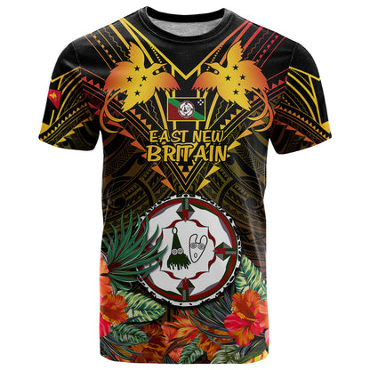 Papua New Guinea East New Britain Province T-Shirt Papua Niugini Coat Of Arms With Flag Style Graphic Tee