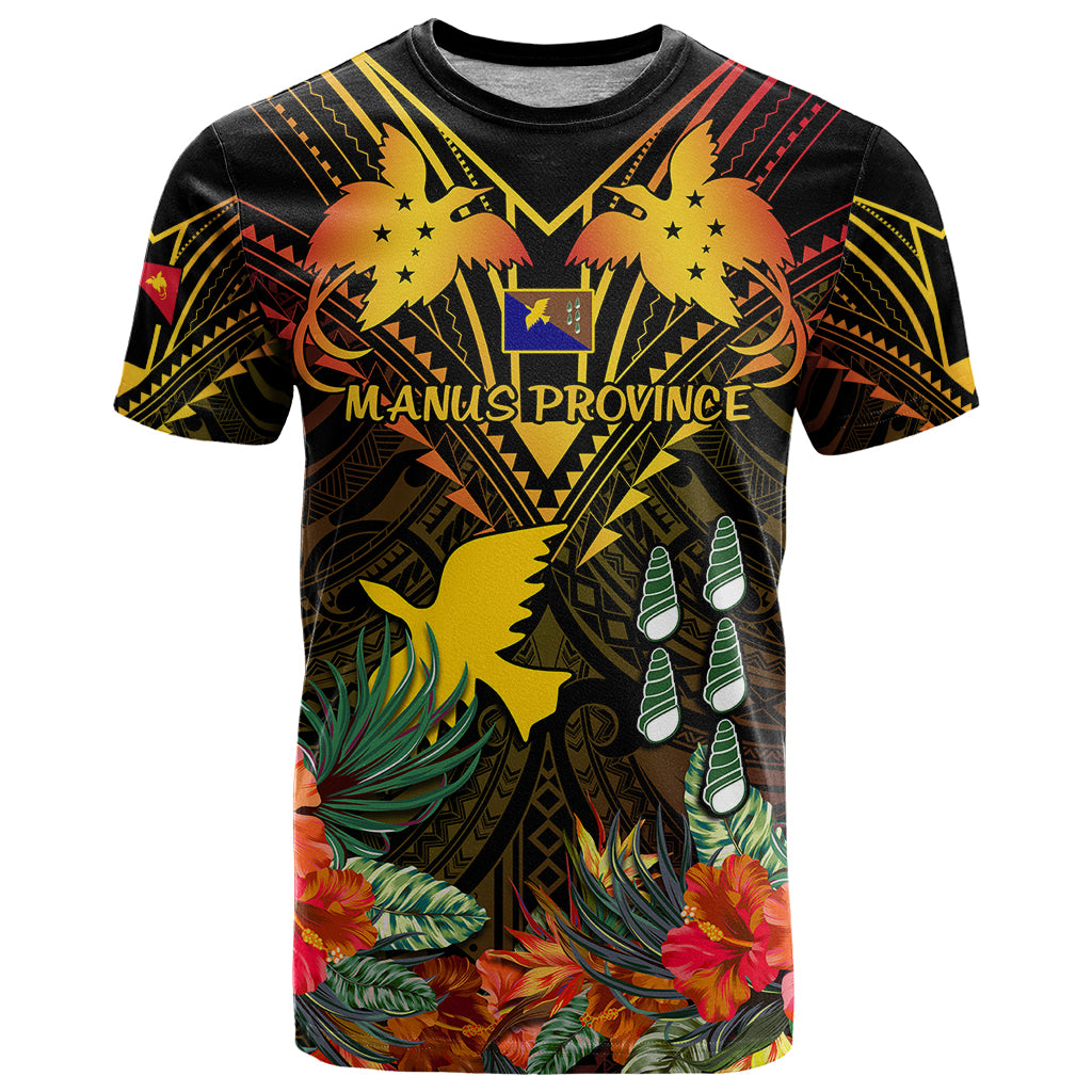 Papua New Guinea Manus Province T-Shirt Papua Niugini Coat Of Arms With Flag Style Graphic Tee