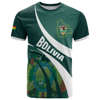 Custom Bolivia Football T-Shirt La Verde Sporty Curves Style Graphic Tee