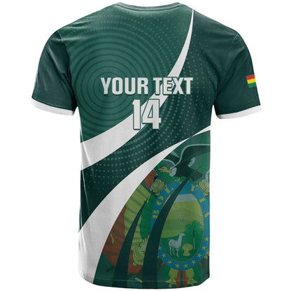 Custom Bolivia Football T-Shirt La Verde Sporty Curves Style Graphic Tee