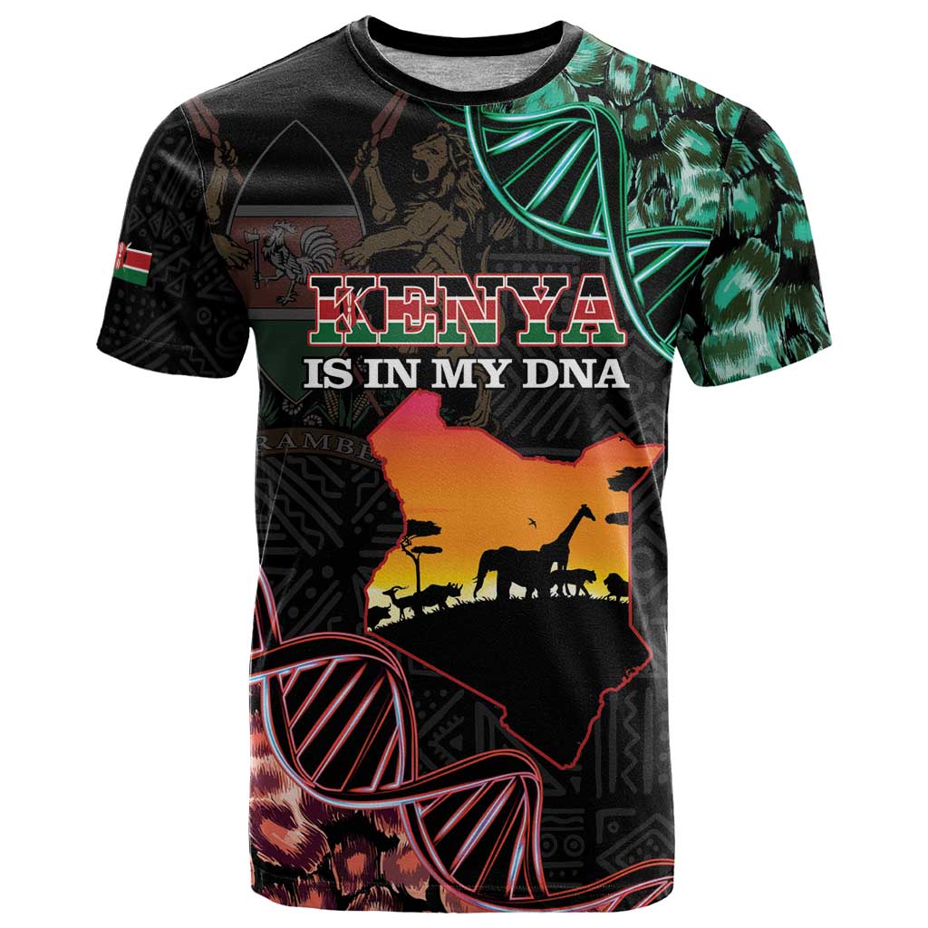 Kenya Is In My DNA T-Shirt Kenyan Map Happy Jamhuri Day Graphic Tee